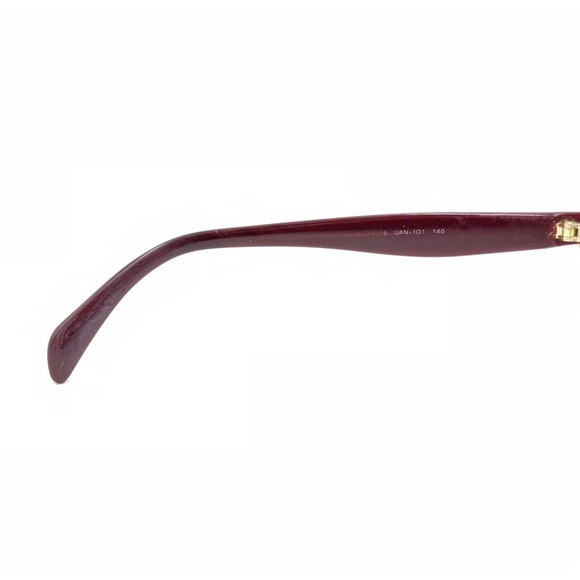 Prada VPR 65R UAN-1O1 Gold Dark Red Eyeglasses Frames 53-16 140 Italy Designer - Picture 10 of 12